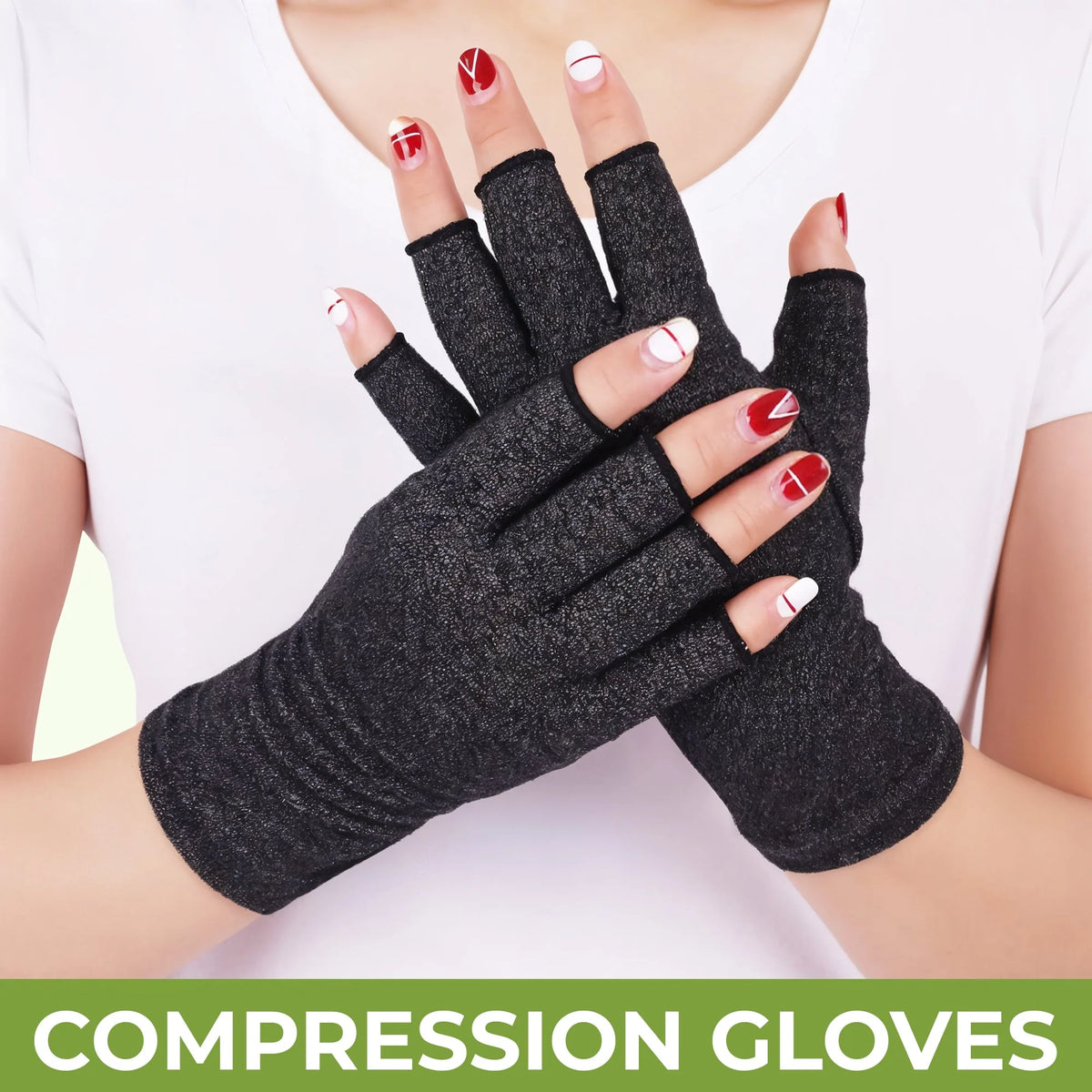 Compression Gloves Open-Fingertip Breathable Cotton-Spandex