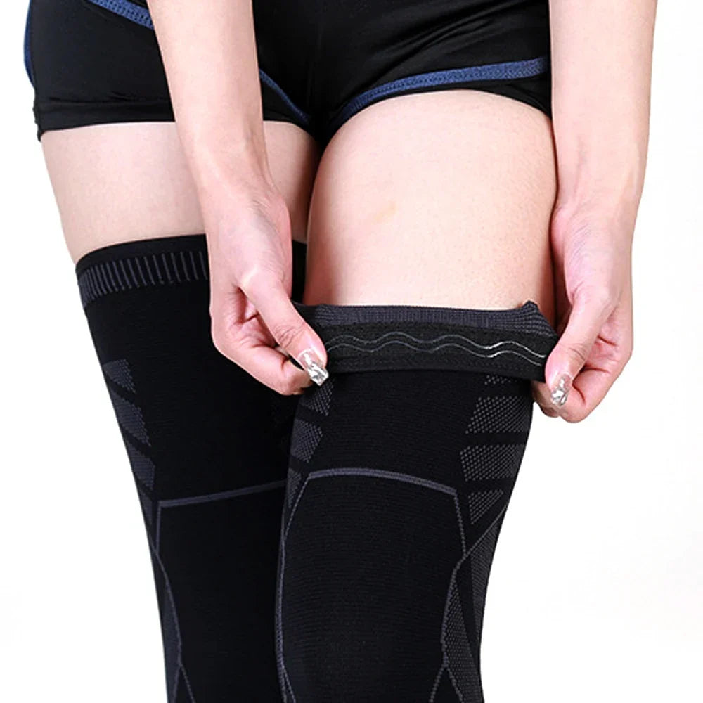 Compression Leg Sleeve Full-Leg Coverage Silicone Grip Band
