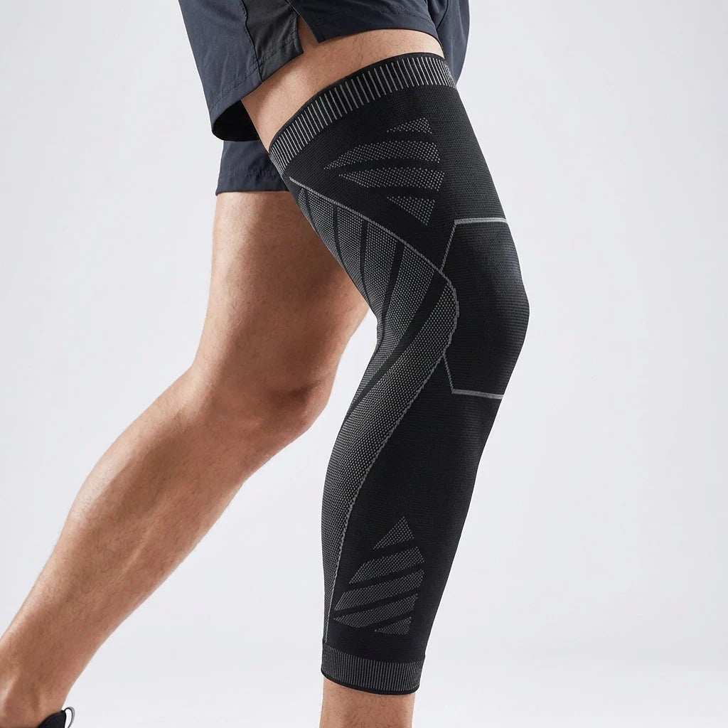 Compression Leg Sleeve Full-Leg Coverage Silicone Grip Band