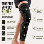 Compression Leg Sleeve Full-Leg Coverage Silicone Grip Band