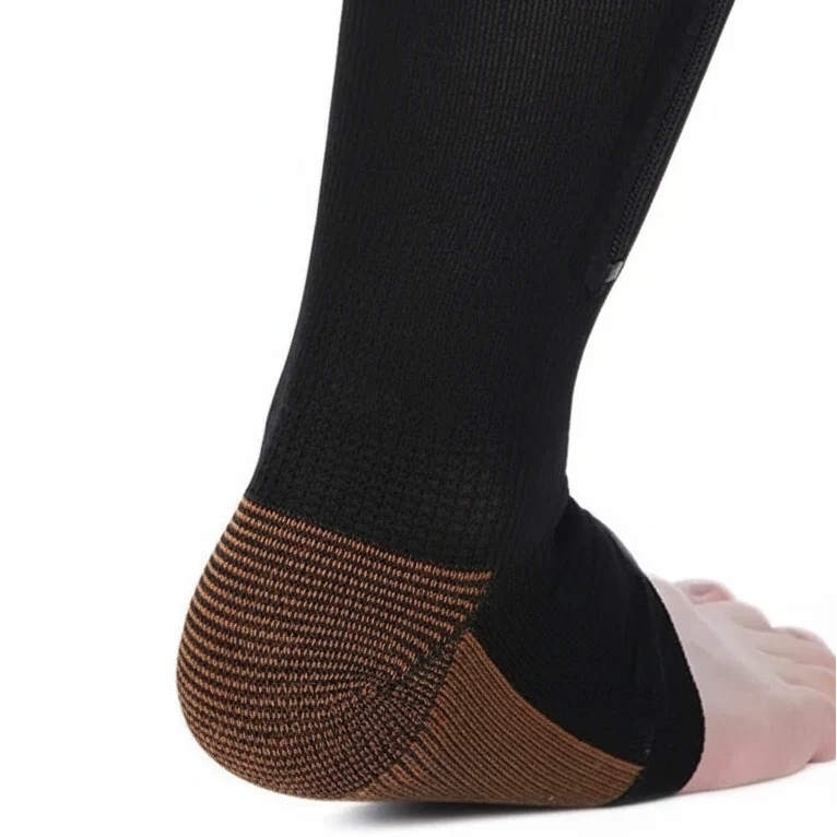 Compression Socks Graduated 20–30 mmHg Zippered Knee-High Open-Toe