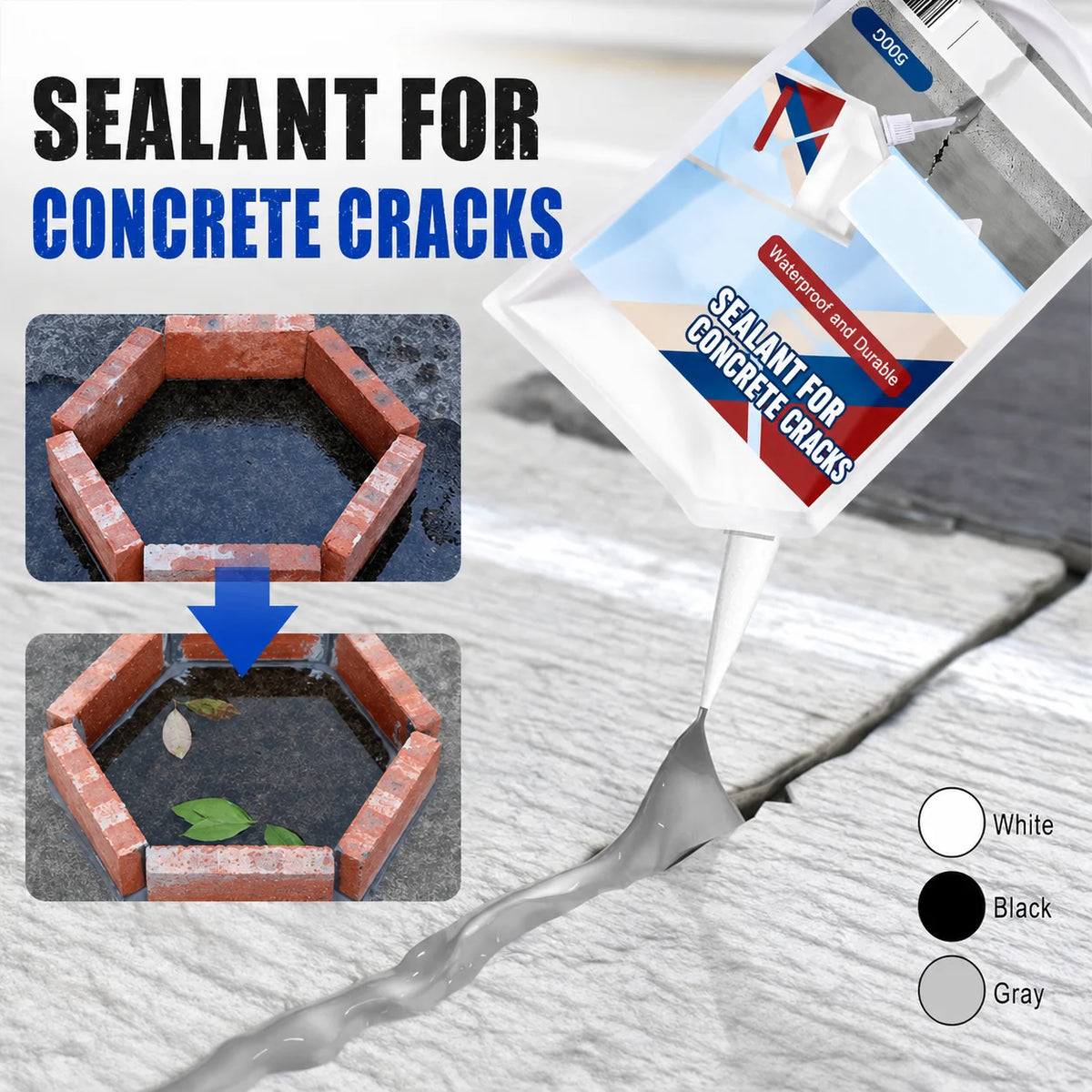 Concrete Crack Sealant Deep-Penetrating Waterproof & Weather-Resistant