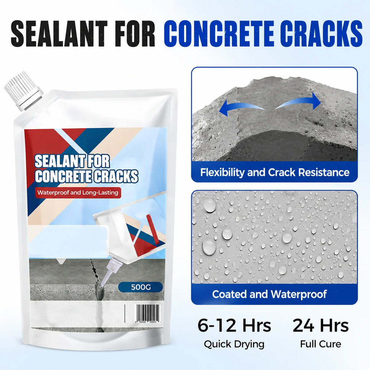 Concrete Crack Sealant Waterproof Flexible UV-Resistant