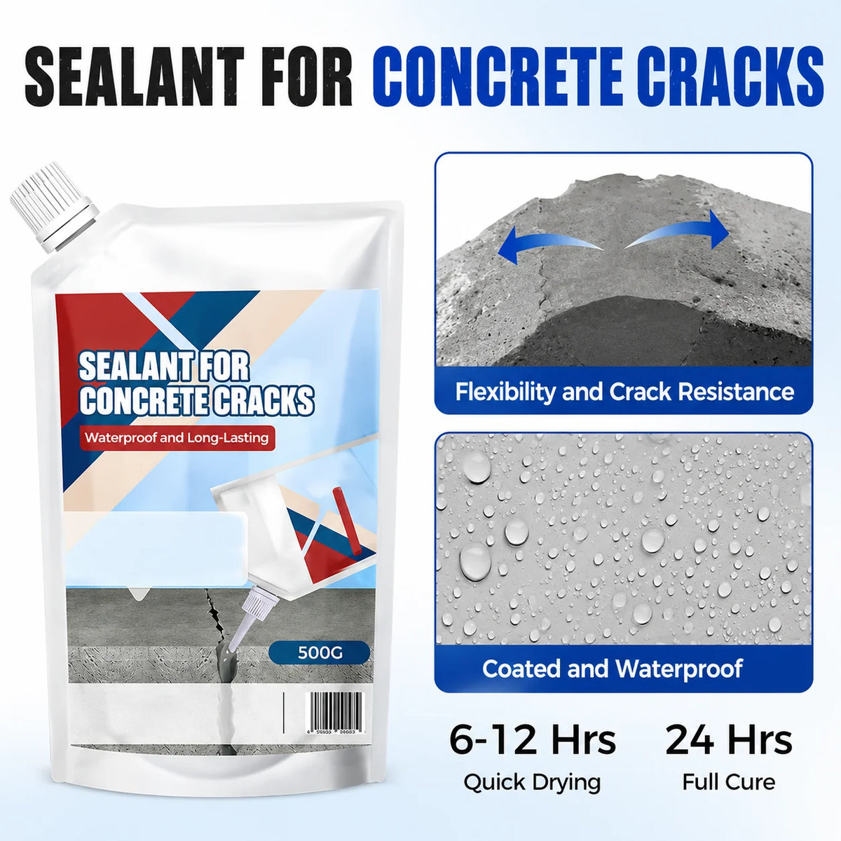 Concrete Crack Sealant Waterproof Flexible Weather-Resistant