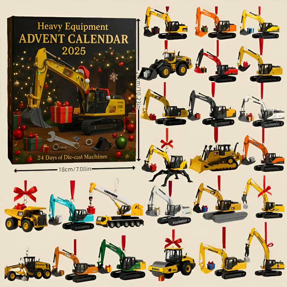 Construction Vehicle Advent Calendar Die-Cast Models Set of 24