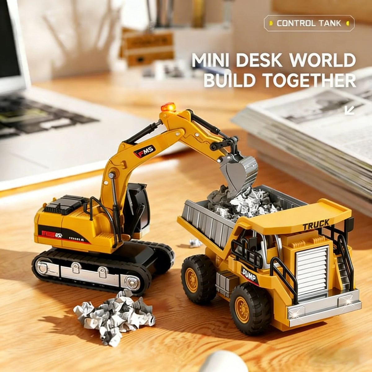 Construction Vehicle Remote-Controlled Moving Arm & Shovel