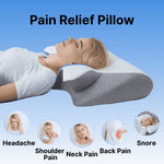 Contour Memory Foam Pillow Ergonomic Neck Support Removable Cover