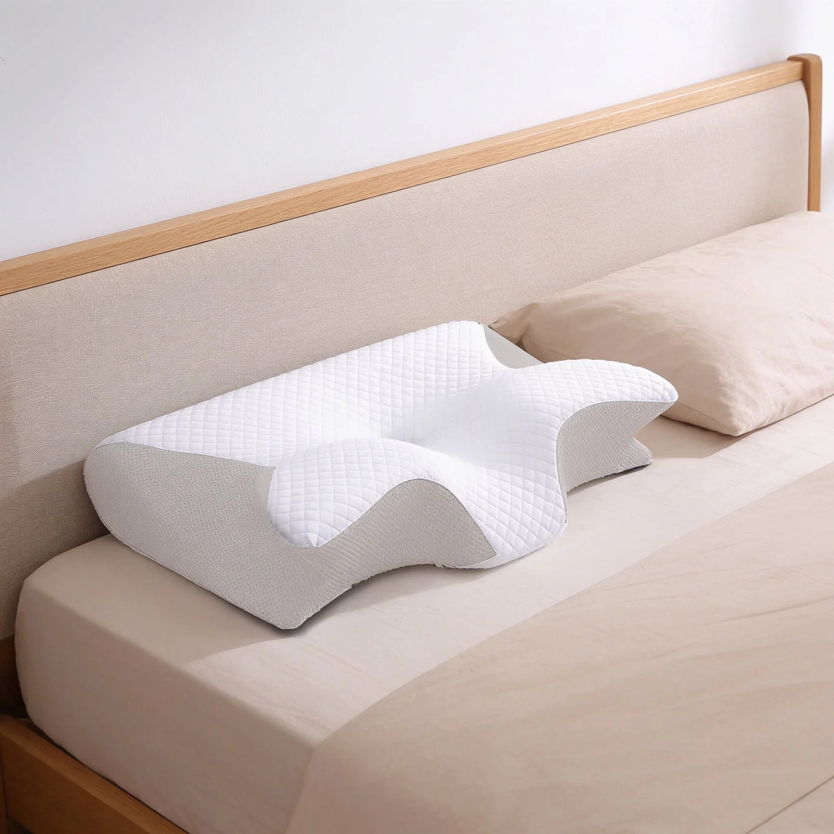 Contour Neck Pillow Memory Foam Dual-Height Washable Cover