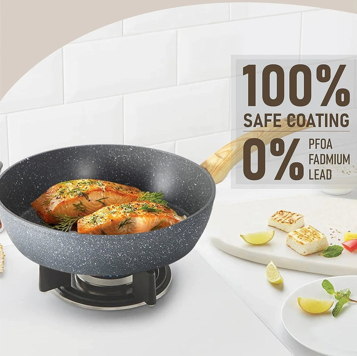 Cookware Set Granite Nonstick 12-Piece Vented Glass Lids