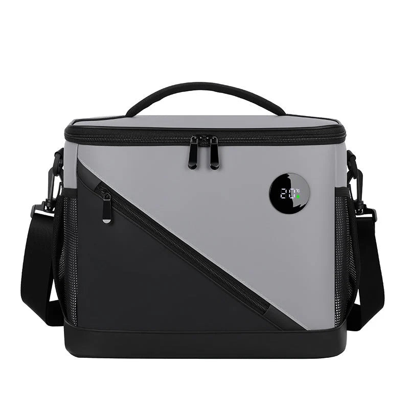 Cooler Tote Three-Layer Insulation Digital Temperature Display Adjustable Shoulder Strap