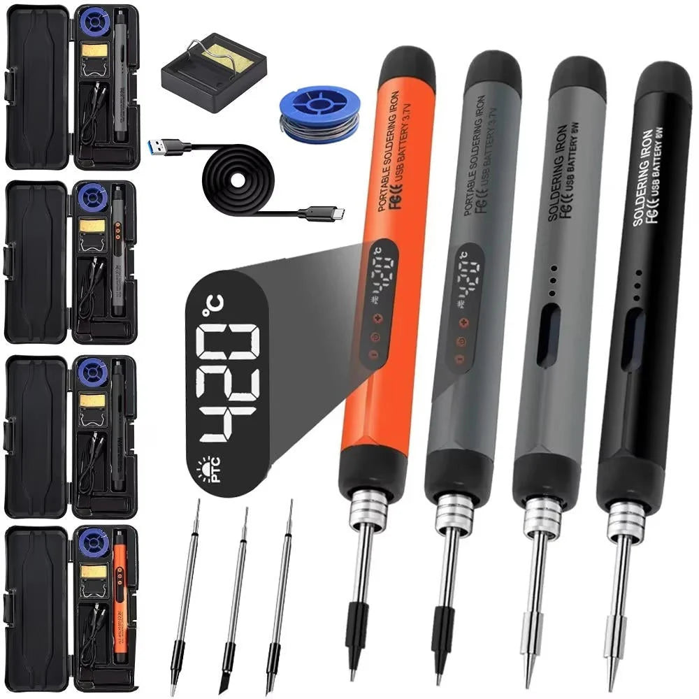 Cordless Soldering Iron Adjustable Temperature & USB Rechargeable