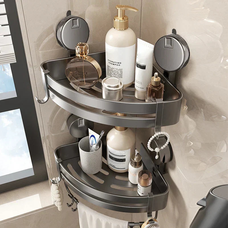Corner Bathroom Organizer No-Drill Drainable