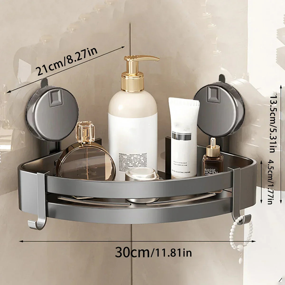 Corner Bathroom Organizer No-Drill Drainable