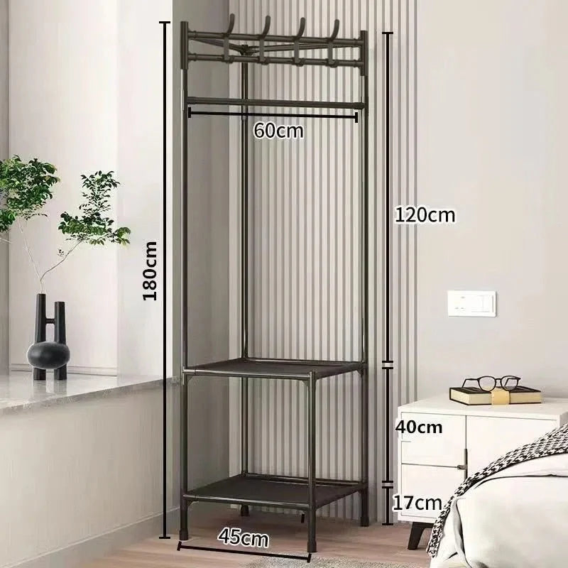 Corner Clothes Rack Space-Saving Steel Frame 70.9-Inch Tall