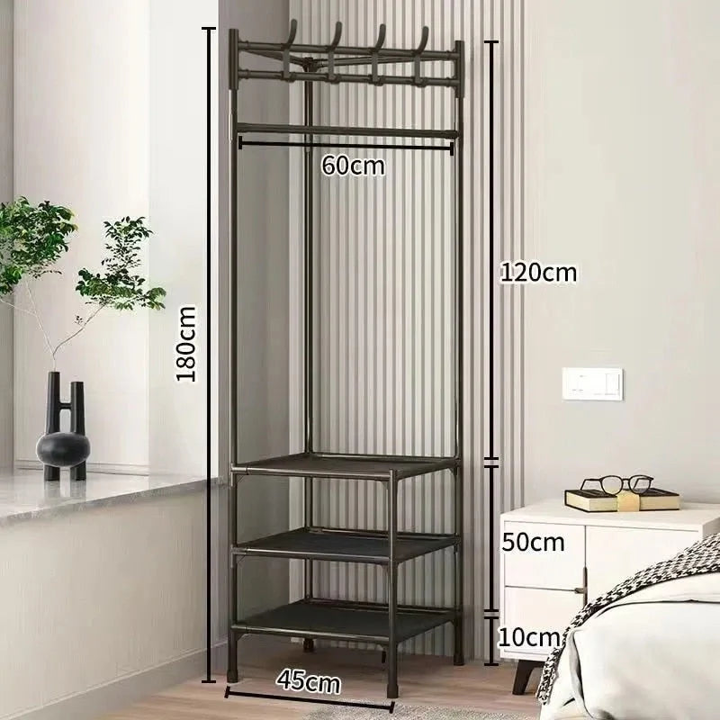 Corner Clothes Rack Space-Saving Steel Frame 70.9-Inch Tall