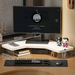 Corner Monitor Stand Under-Shelf Storage Cable Management