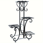 Corner Plant Stand 4-Tier Rust-Resistant Wrought Iron