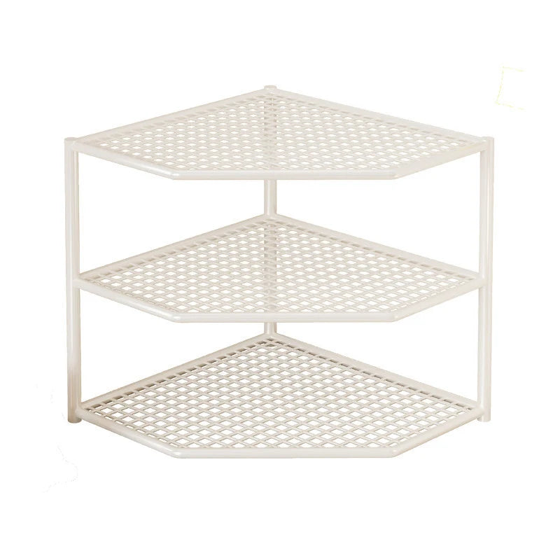Corner Storage Shelf Metal Mesh Space-Saving