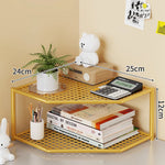 Corner Storage Shelf Metal Mesh Space-Saving