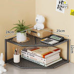 Corner Storage Shelf Metal Mesh Space-Saving