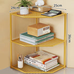 Corner Storage Shelf Metal Mesh Space-Saving