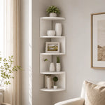 Corner Wall Shelf Multi-Tiered Space-Saving MDF