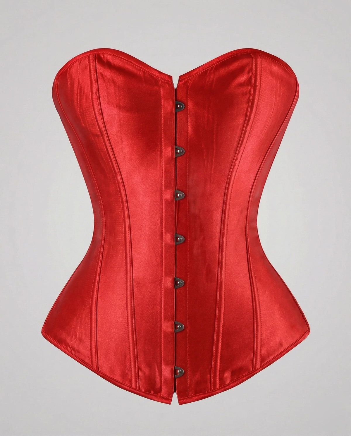 Corset Satin Strapless Sweetheart Neckline Reinforced Boning