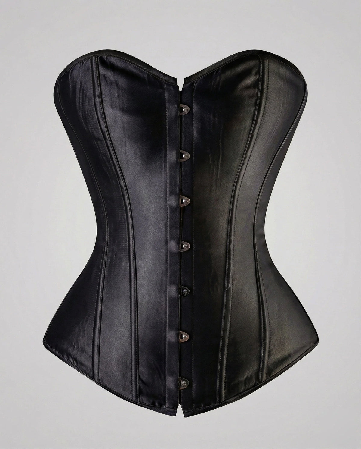 Corset Satin Strapless Sweetheart Neckline Reinforced Boning