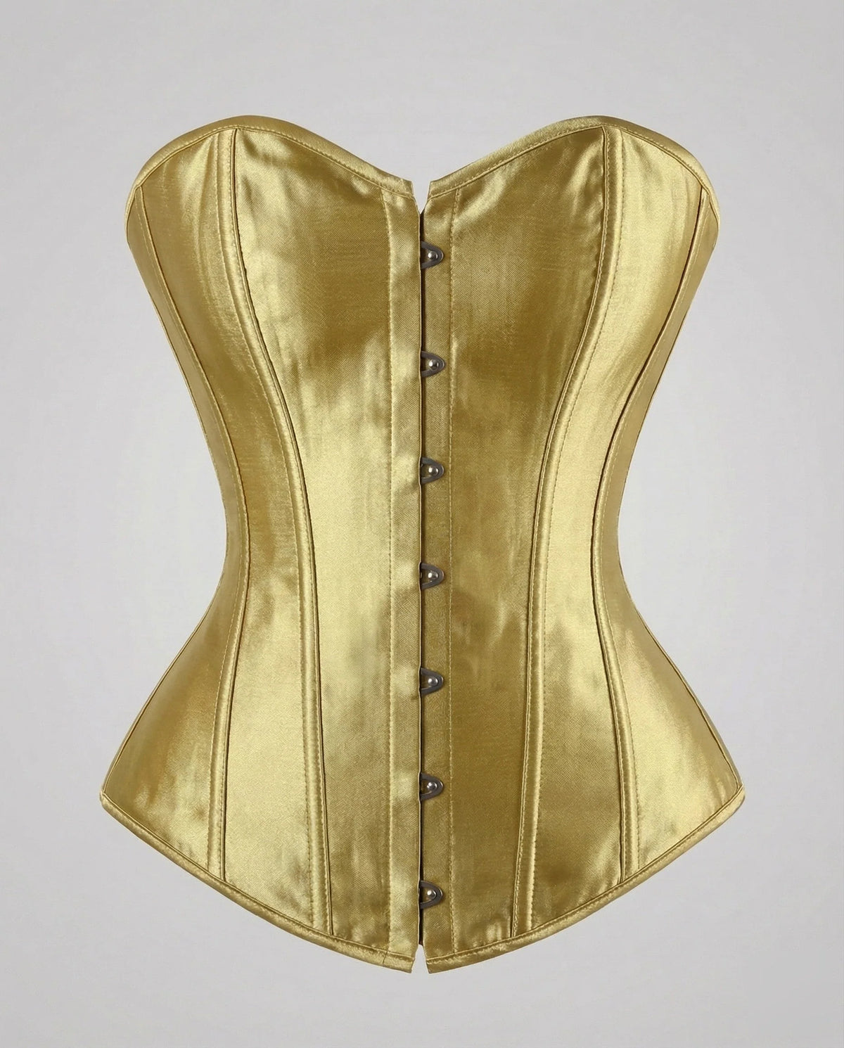 Corset Satin Strapless Sweetheart Neckline Reinforced Boning