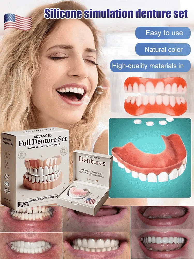 Cosmetic Denture Set Moldable Warm-Water Fit Reusable