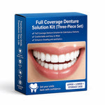 Cosmetic Denture Set Upper & Lower Natural-Looking 3-Piece Set