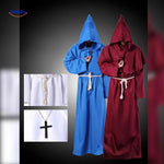 Costume Robe Hooded Floor-Length Adjustable Rope Belt