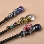 Costume Wand Clear Crystal Tip Decorative Finish