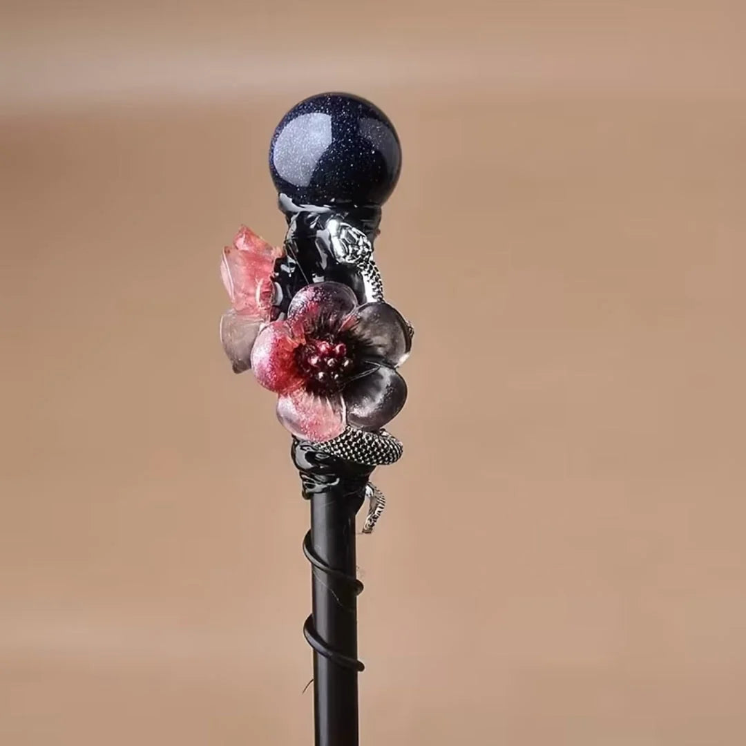 Costume Wand Clear Crystal Tip Decorative Finish