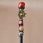 Costume Wand Clear Crystal Tip Decorative Finish