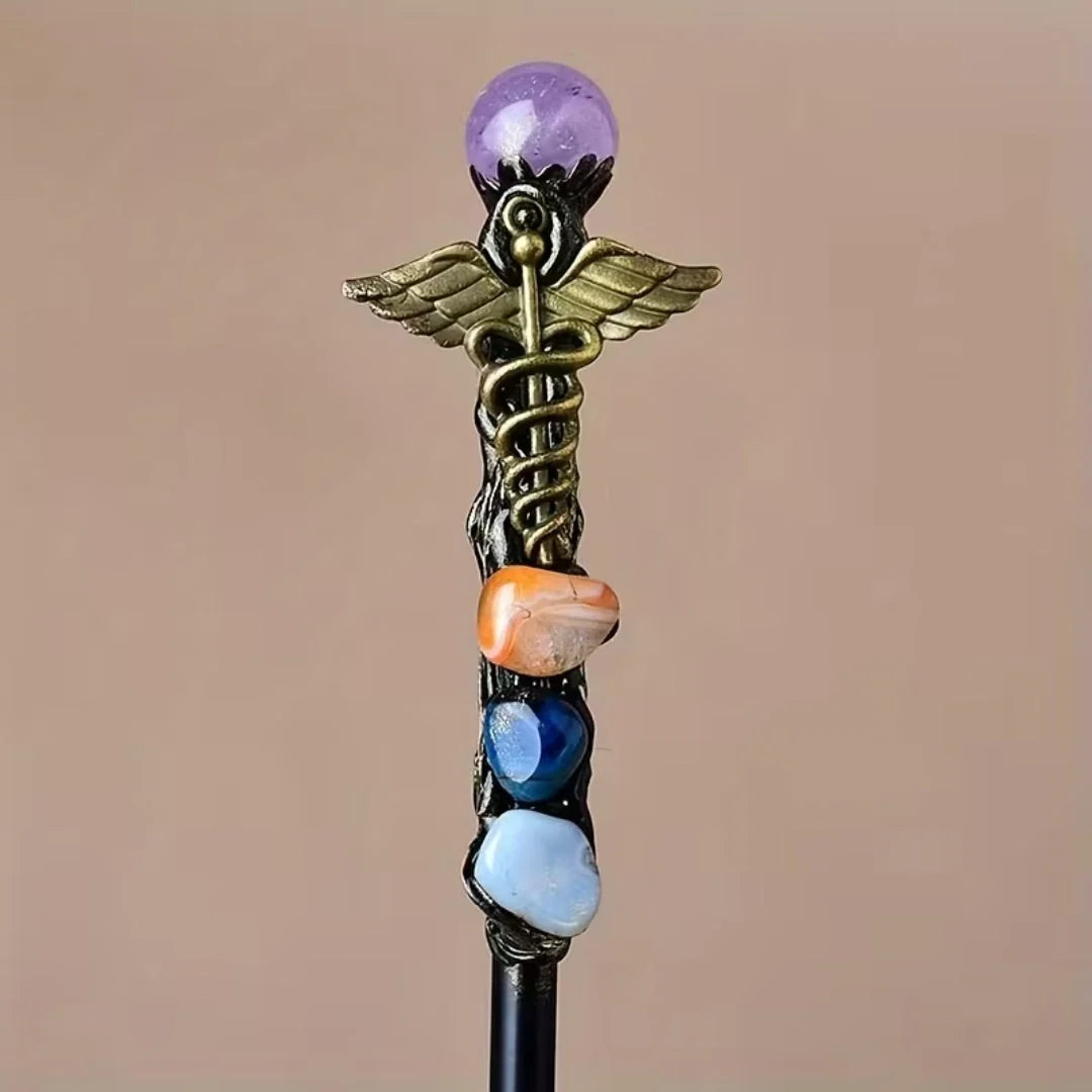 Costume Wand Clear Crystal Tip Decorative Finish