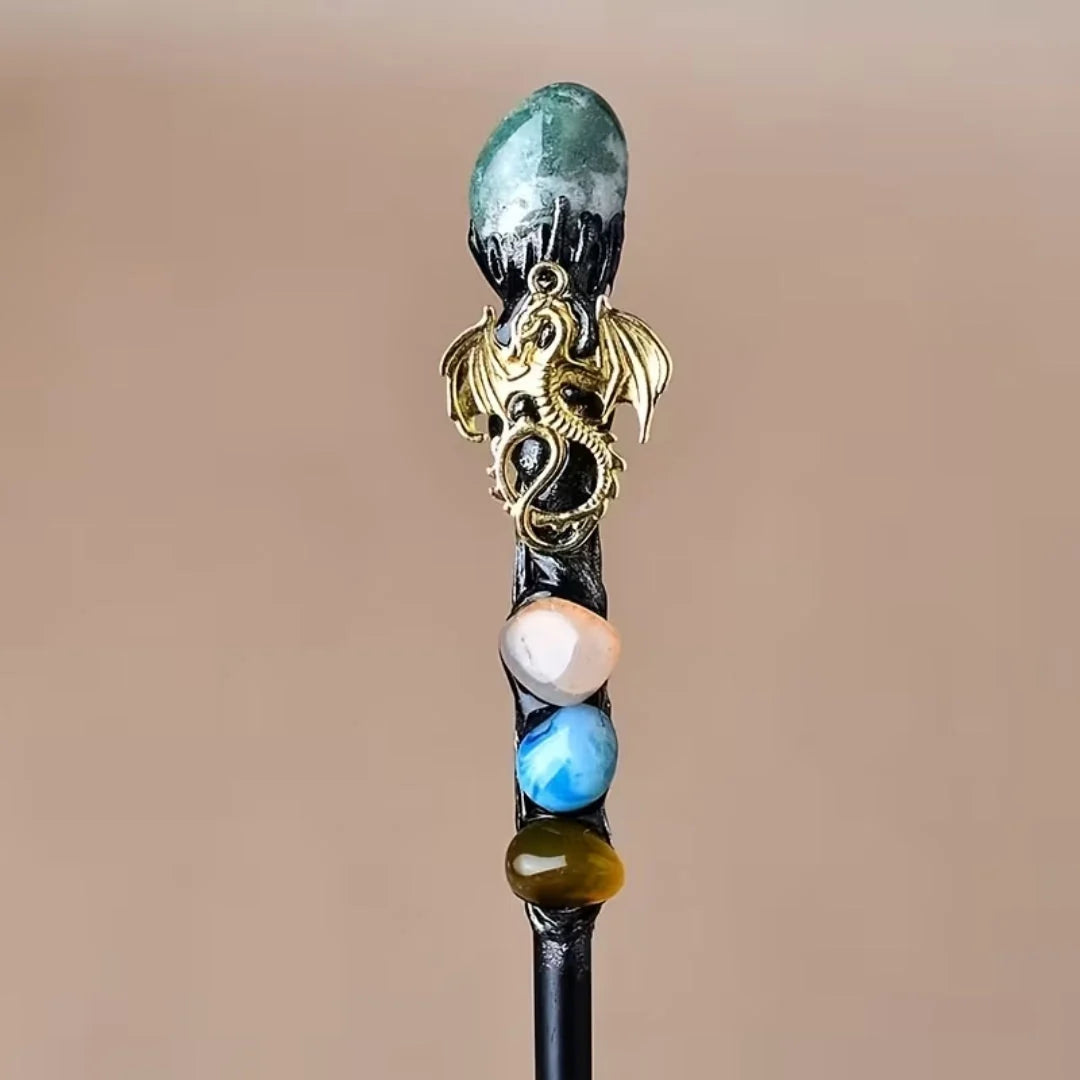 Costume Wand Clear Crystal Tip Decorative Finish