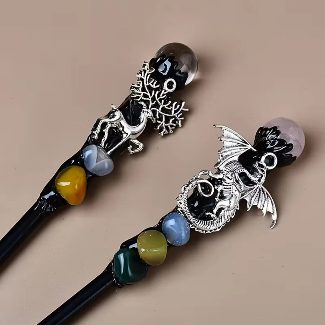 Costume Wand Clear Crystal Tip Decorative Finish