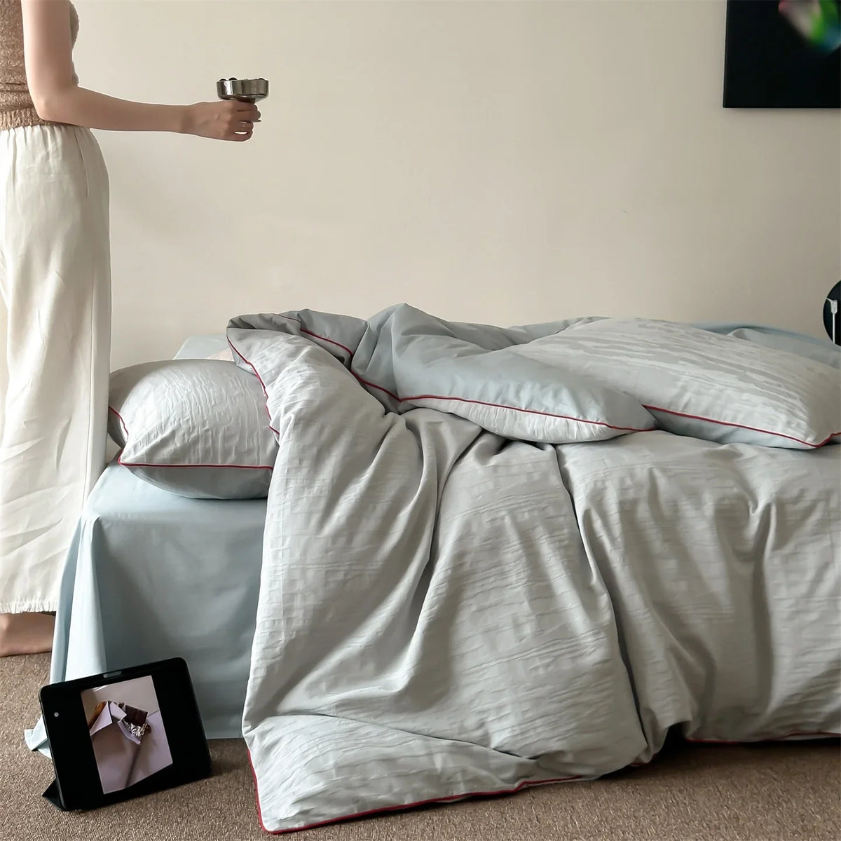 Cotton Bedding Set Finely Textured Satin-Matte & Breathable