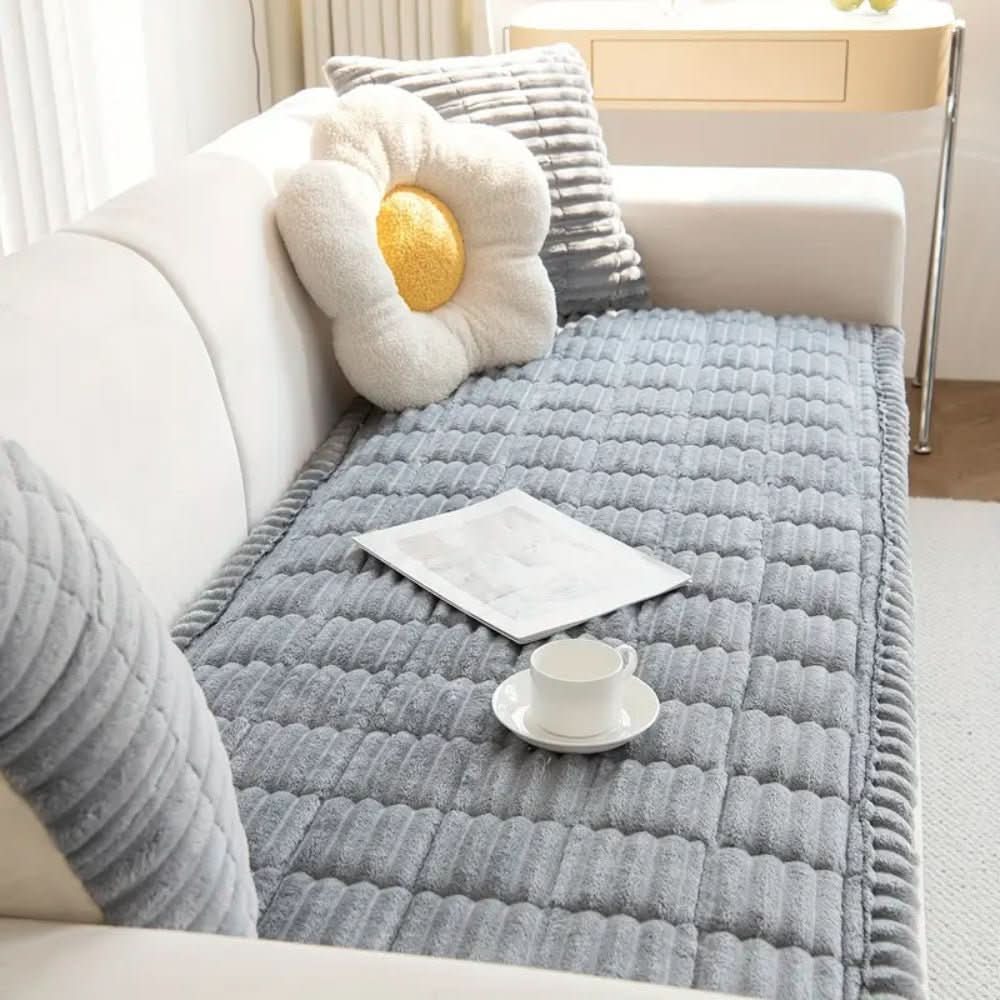 Couch Cover Plush Polyester Non-Slip Machine Washable