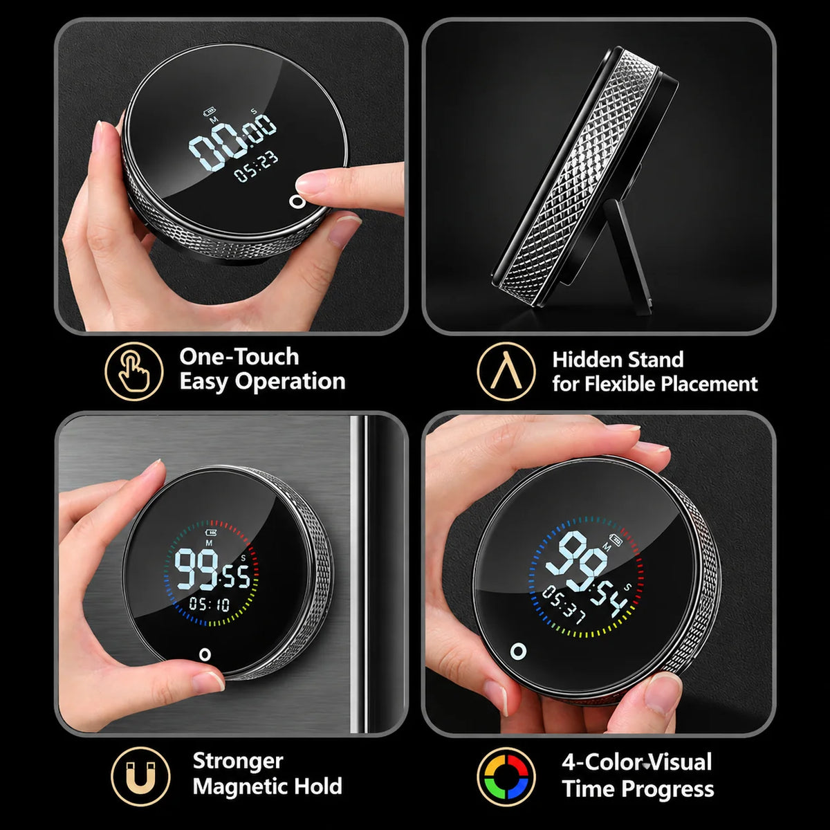 Countdown Timer Magnetic USB-C Rechargeable Digital Display