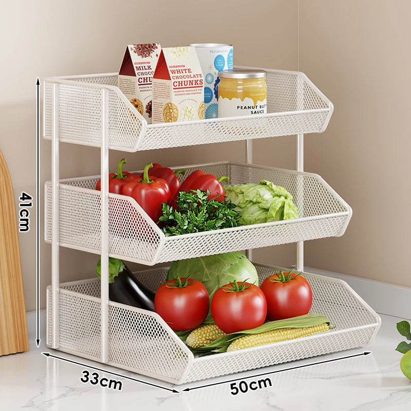 Countertop Fruit Organizer Metal Wire Space-Saving