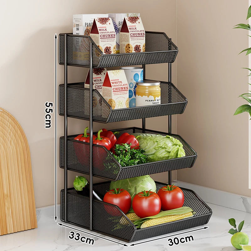 Countertop Fruit Organizer Metal Wire Space-Saving