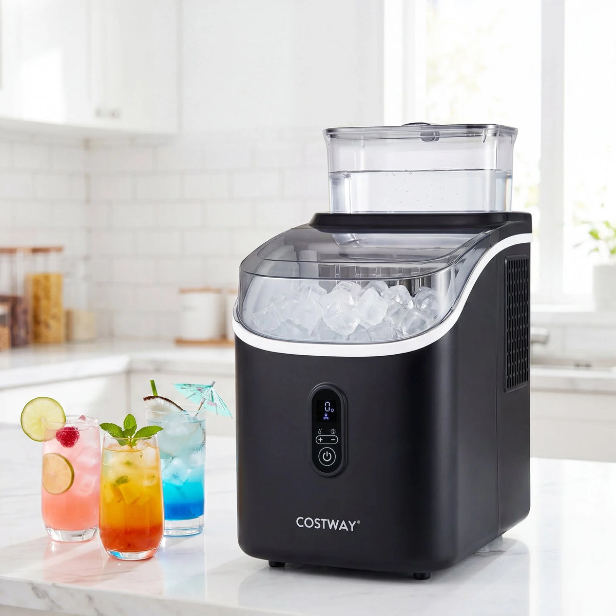 Countertop Ice Maker 13-Minute Cycles Self-Cleaning & Dual Fill