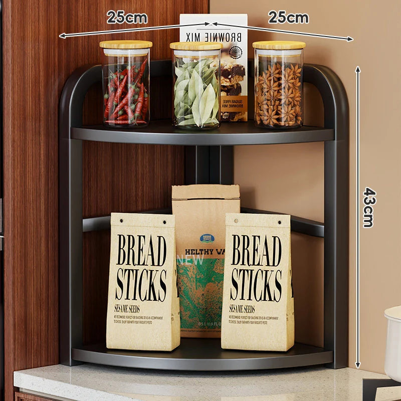 Countertop Storage Rack Corner Two-Tier Rust-Resistant Metal