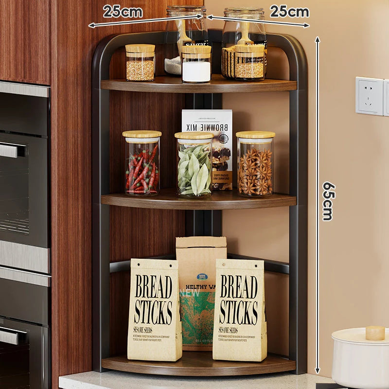 Countertop Storage Rack Corner Two-Tier Rust-Resistant Metal
