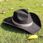 Cowboy Hat Faux Suede Wide Brim Structured Crown