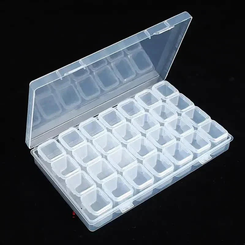 Craft Storage Box 28 Compartments Clear Plastic