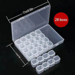 Craft Storage Box 28 Compartments Clear Plastic