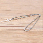 Cross Necklace Stainless Steel Pendant 23.62-Inch Chain